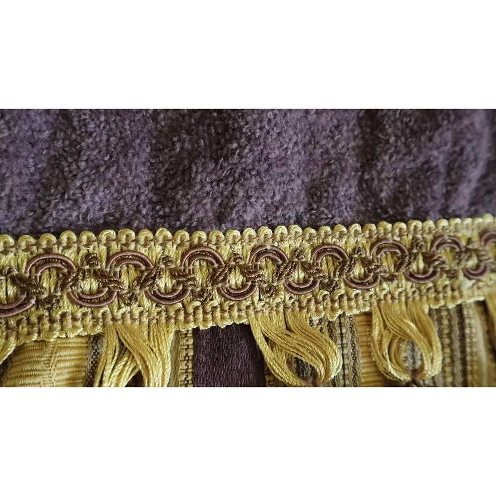 Vintage 7 Piece AVANTI Purple and Gold Towel Set Tassel Embroidered Retro COTTON